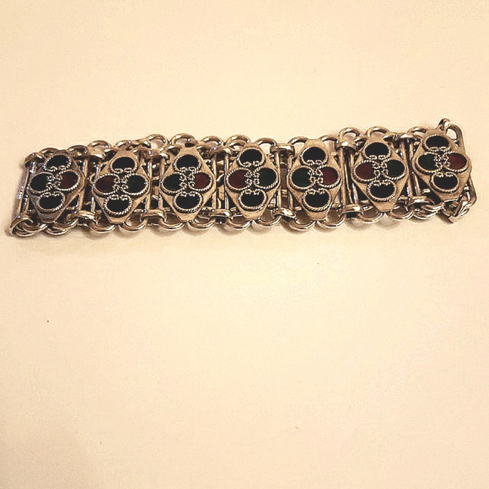 Multi Stone Mixed Metal (Sarah Coventry?) Bracelet